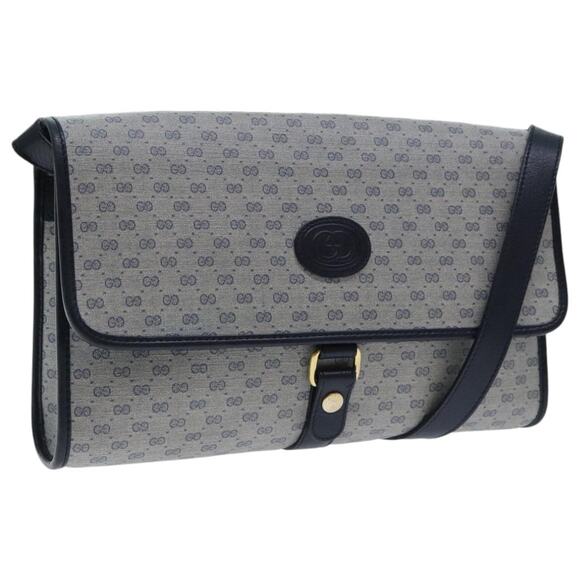 GUCCI Micro GG Supreme Shoulder Bag Navy Gold 001 115 001 115 - Picture 1 of 16